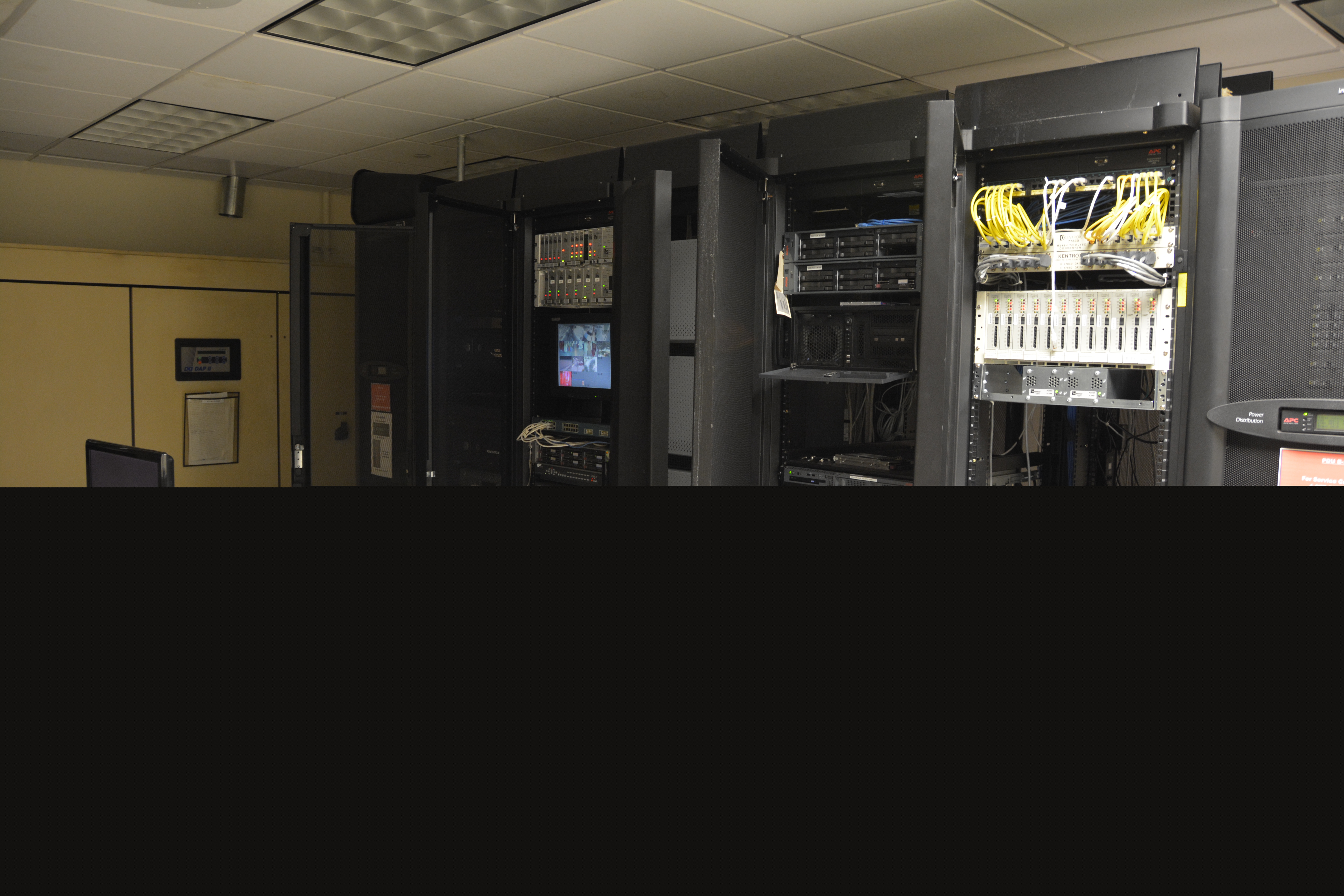 Technical room with network and server infrastructure